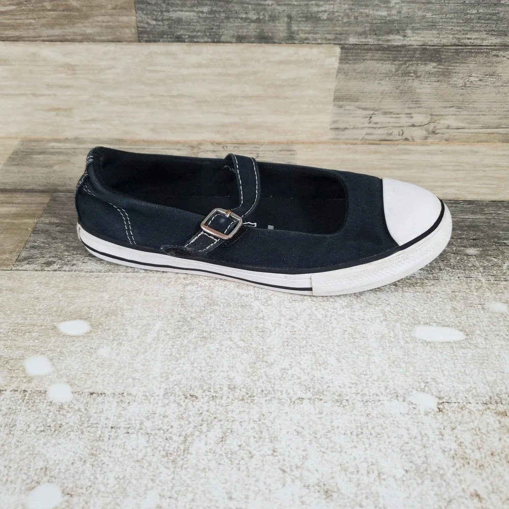 Converse Chuck Taylor All Star Dainty‎ Kids Mary Jane Sz 1.5 Black White Buckle